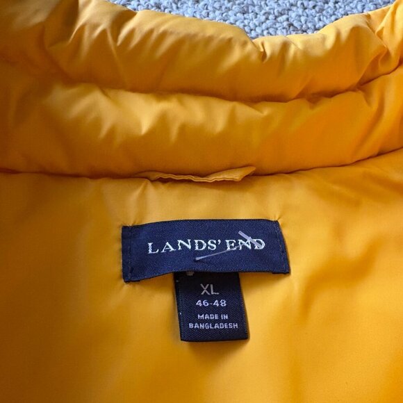 Men’s Land’s End Yellow Puffer Vest XL – 80% Down 20% Feather Ski Streetwear - Picture 4 of 9